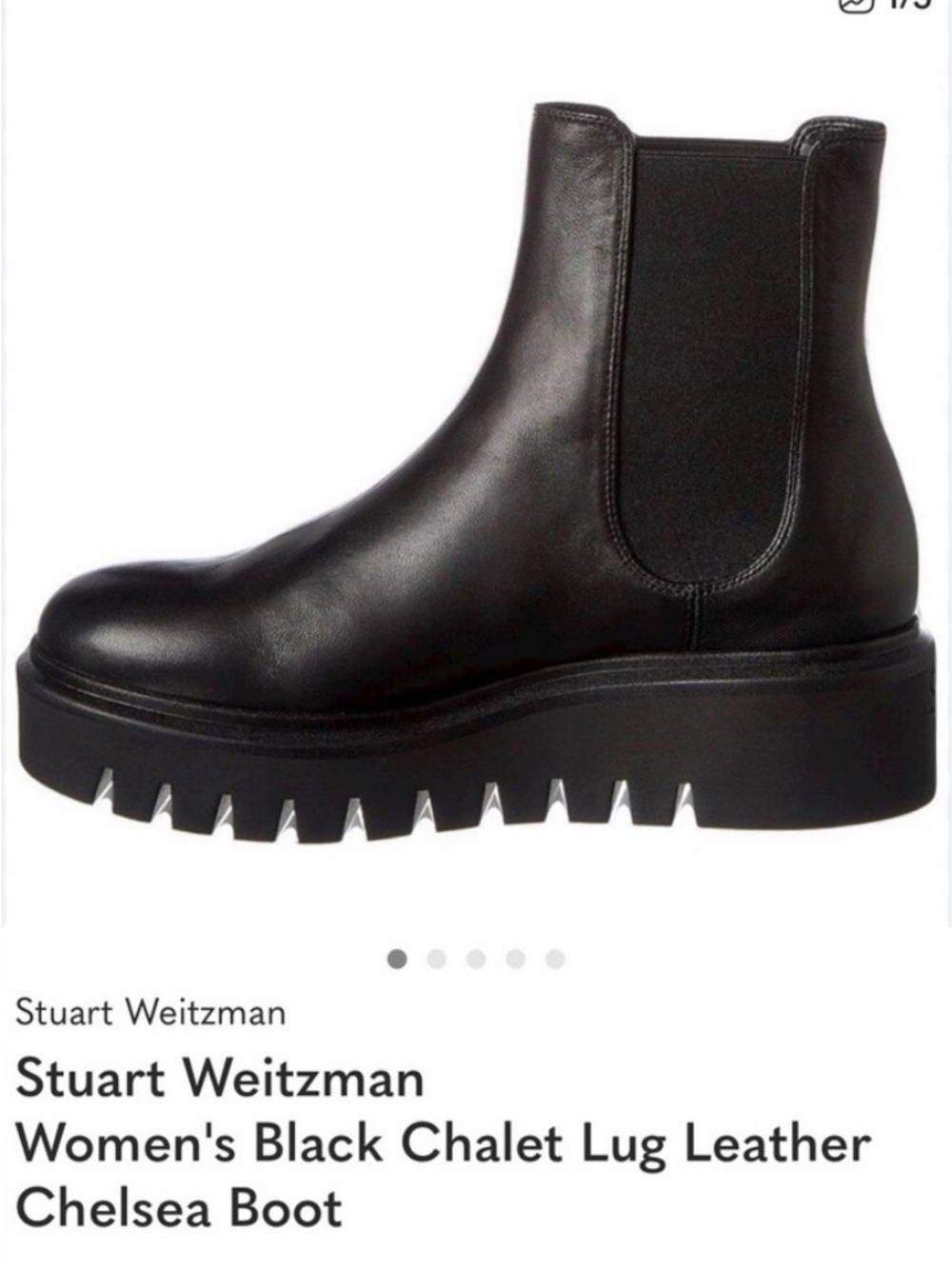 Stuart Weitzman Black Chunky Chelsea Platform Booties